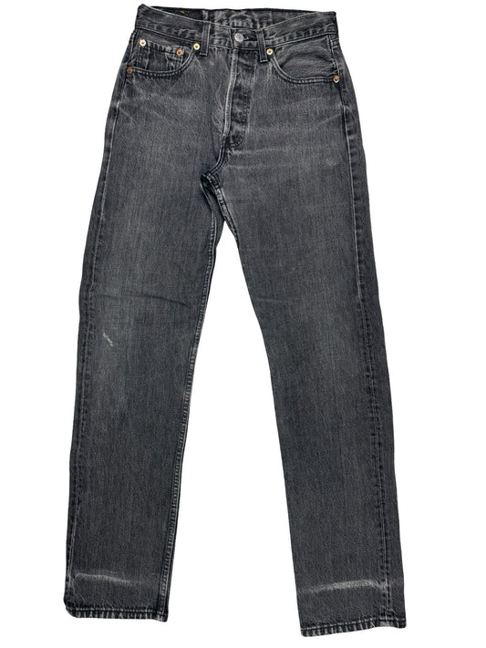 Levi's 501 Vintage Faded Black Straight Leg Denim Jeans 28W 32L