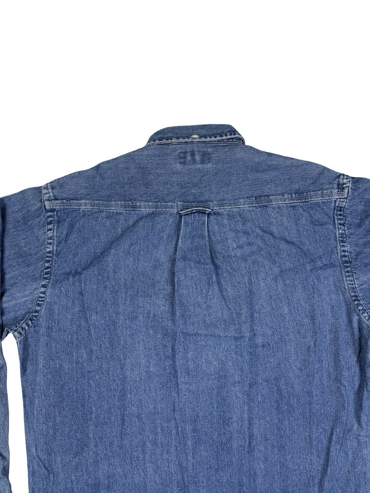 St John's Bay Vintage Blue Denim Workwear Shirt Small