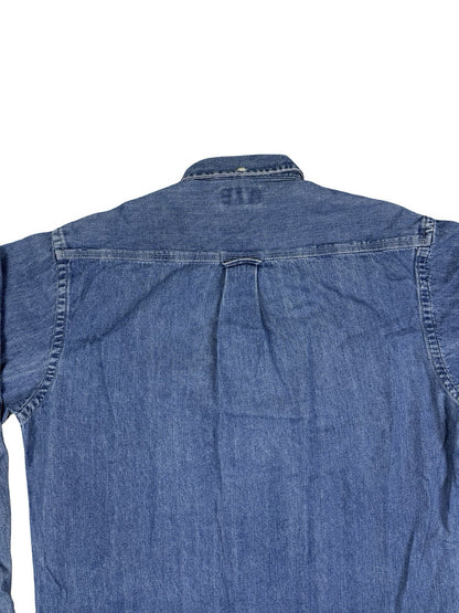 St John's Bay Vintage Blue Denim Workwear Shirt Small