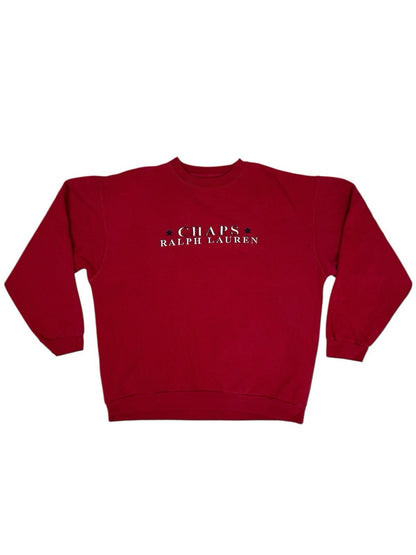 Chaps Ralph Lauren Red Retro Jumper Medium