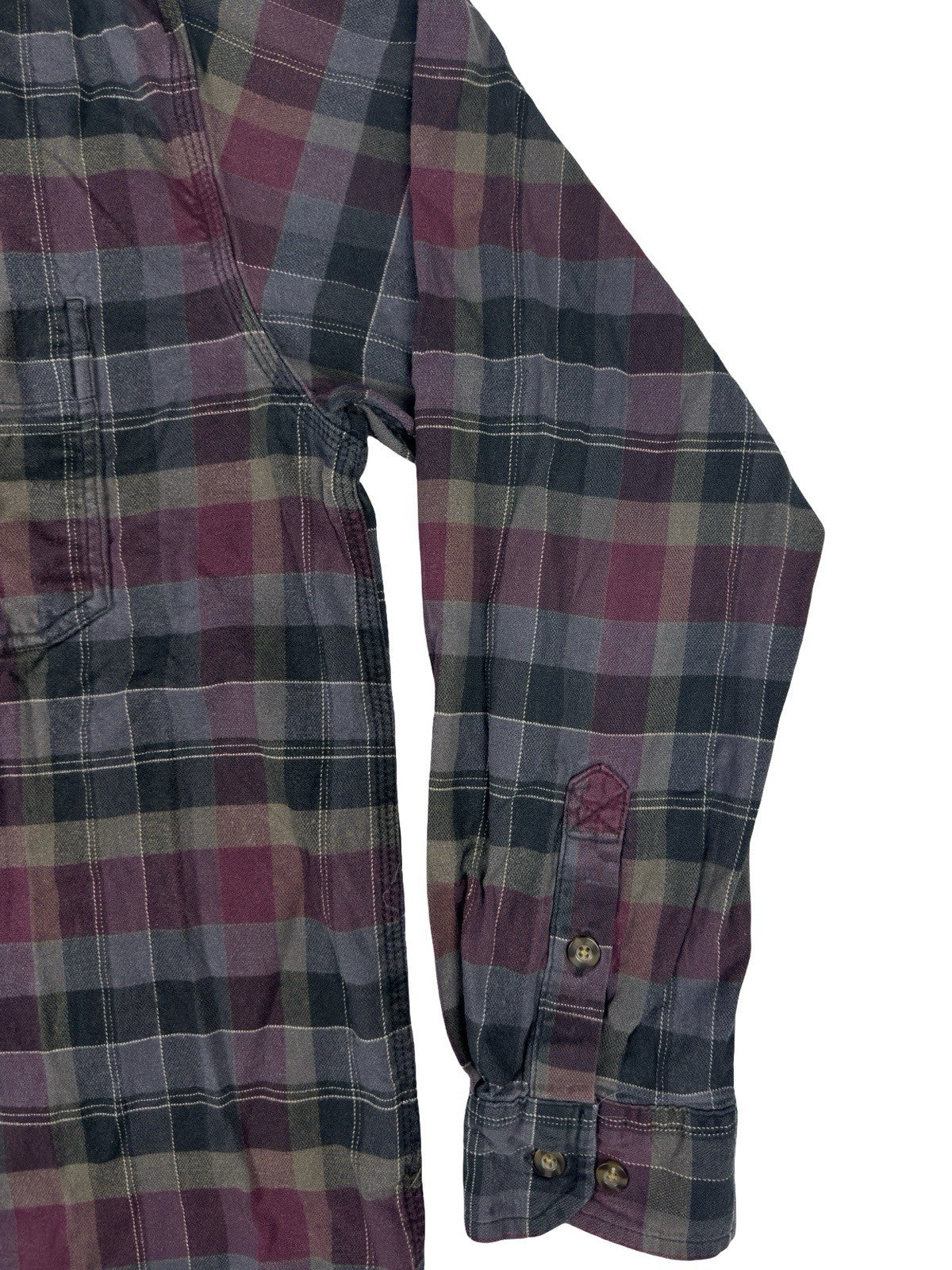 Carhartt Rugged Flex Relaxed Fit Purple Plaid Flannel Shirt Large
