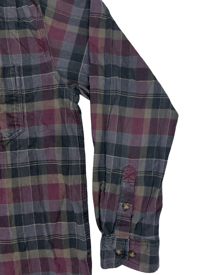 Carhartt Rugged Flex Relaxed Fit Purple Plaid Flannel Shirt Large