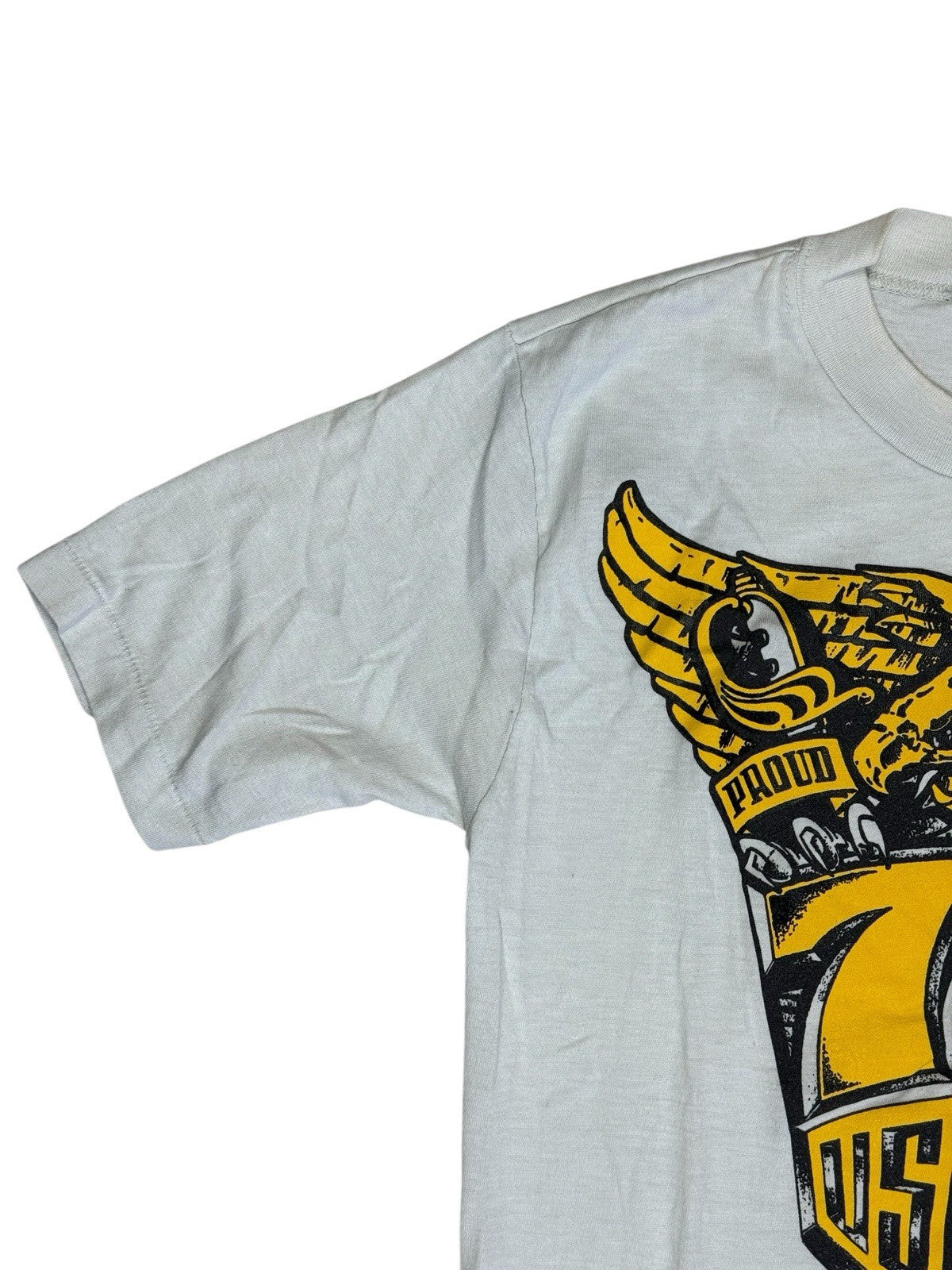Tournament Apparel Vintage USMA Class of 73 White Print Top Medium