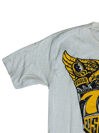 Tournament Apparel Vintage USMA Class of 73 White Print Top Medium