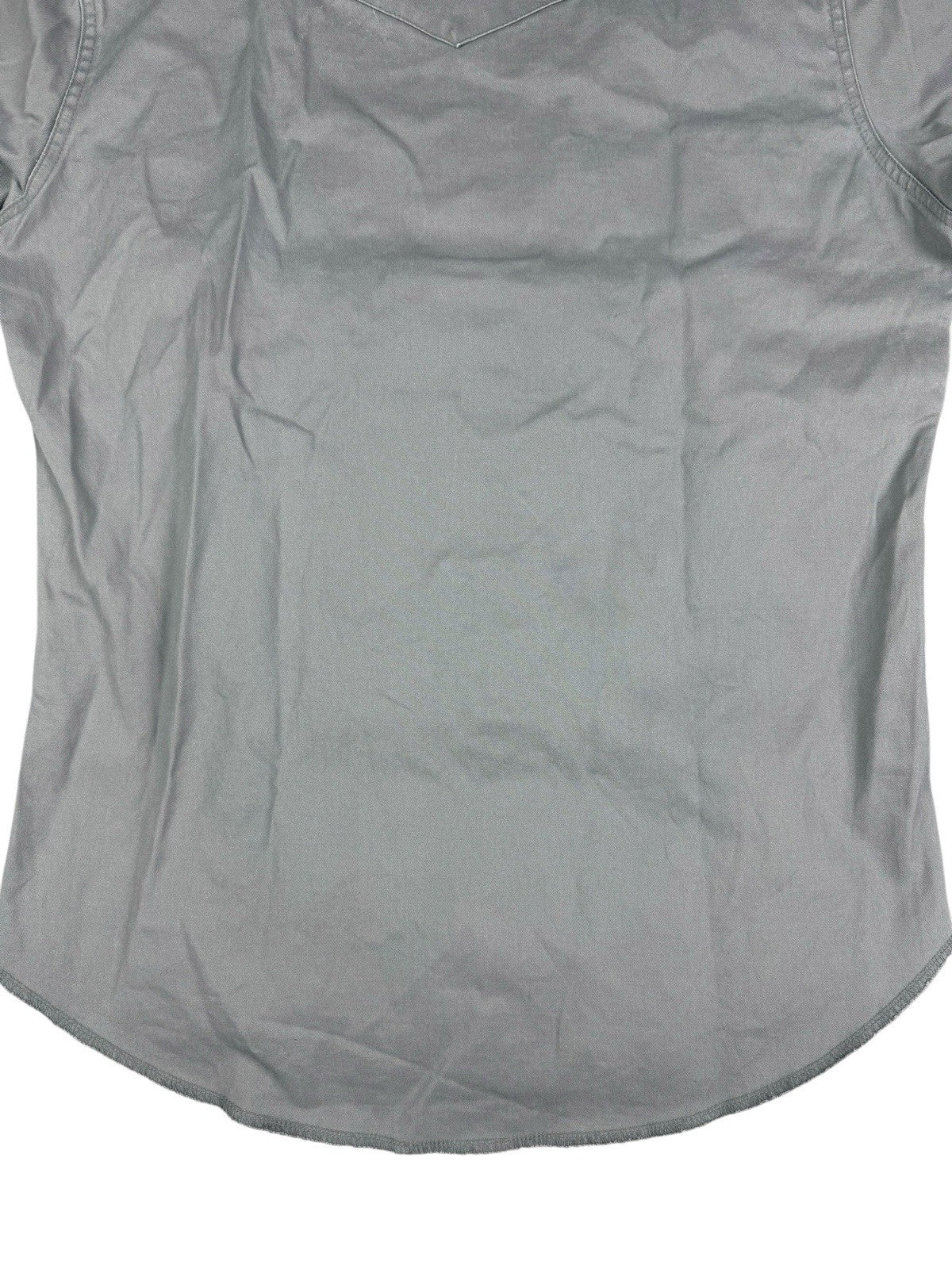 Wrangler Grey Cowboy Cut Pearl Snap Firm Twill Work Shirt Medium