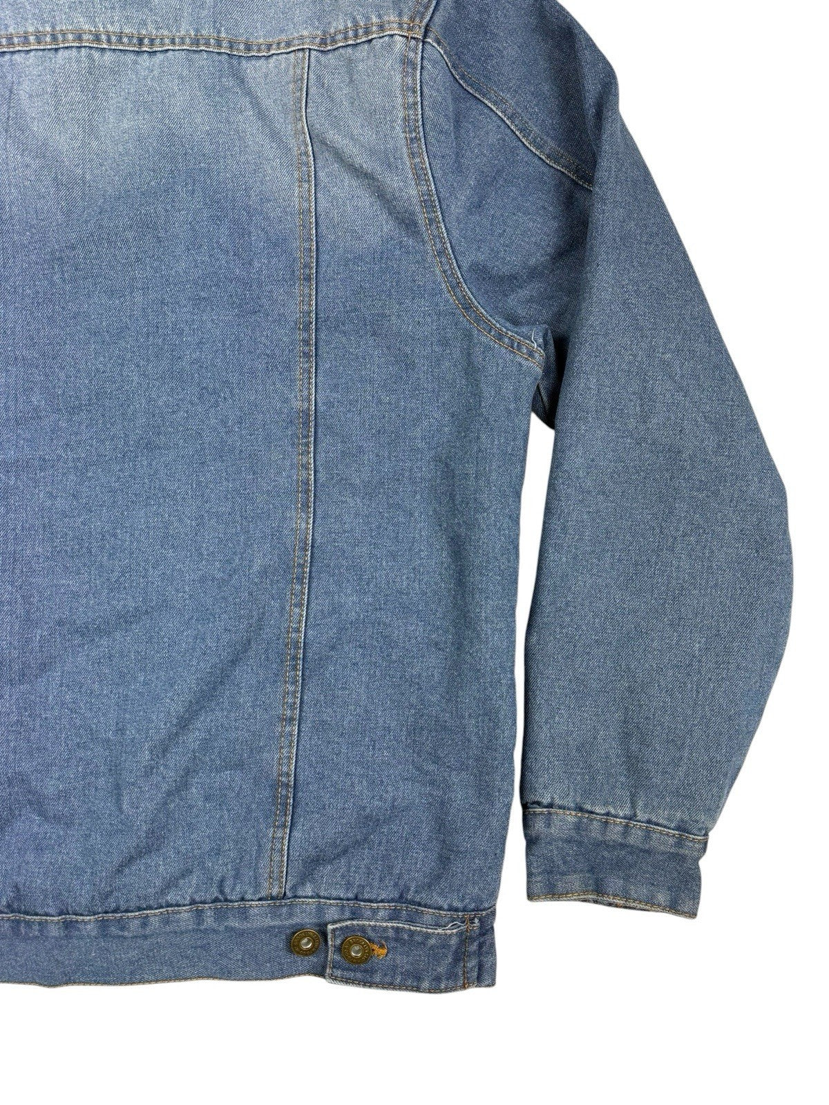 Brooklyn Cloth Retro Blue Shearling Lined Trucker Jacket Large