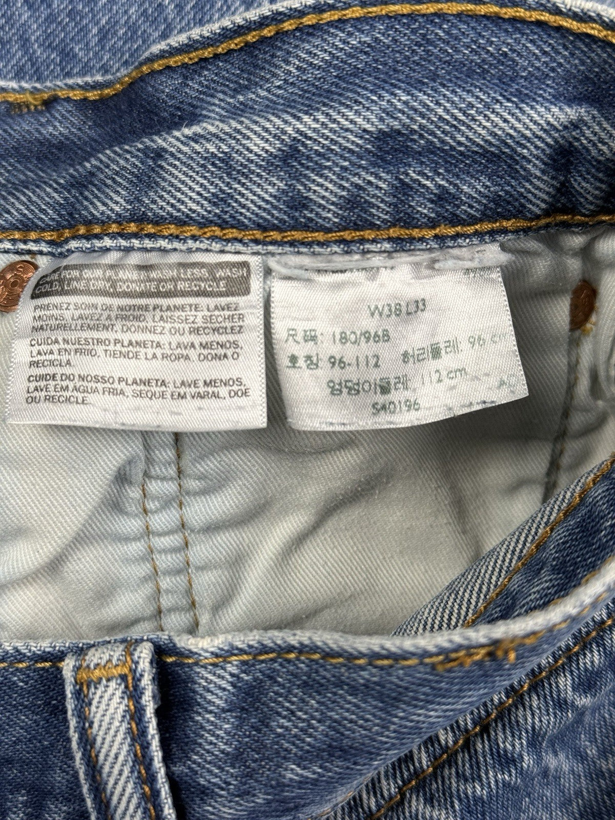 Levis Mid Blue Straight Leg Denim Jeans 38W 30L