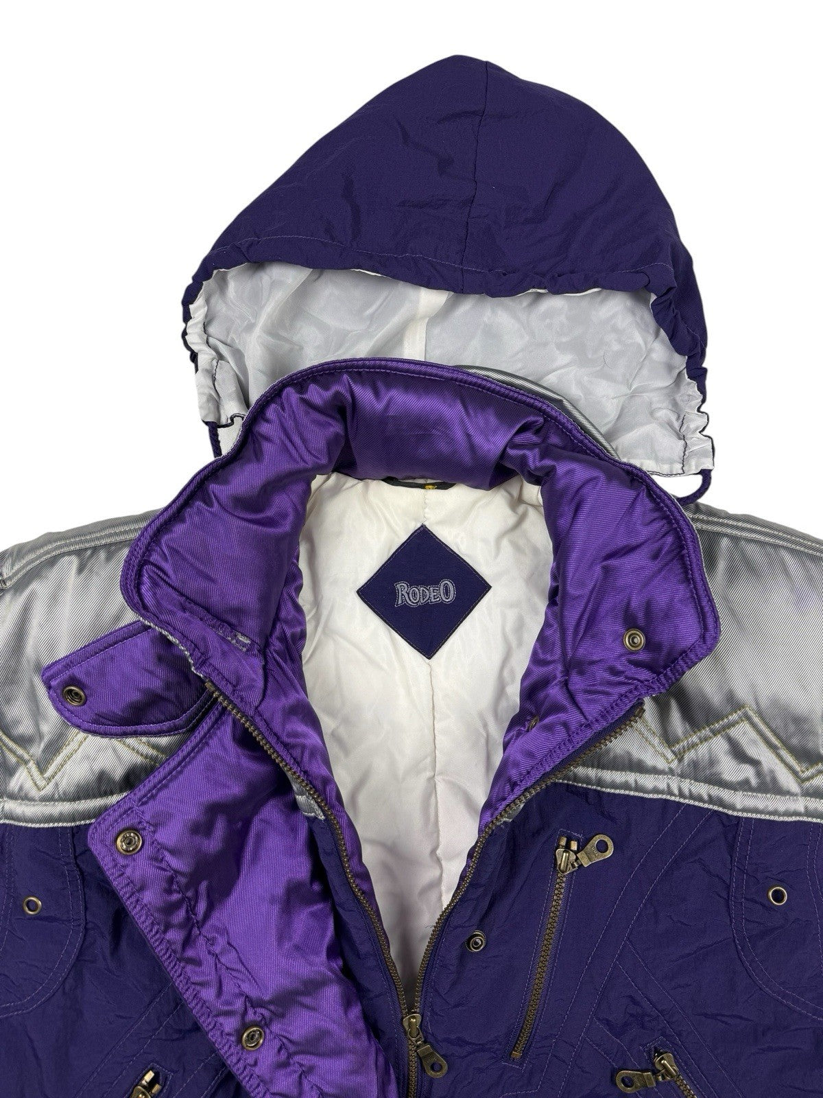 Retro Rodeo Purple Insulated Outdoor Y2K Zip Ski Jacket Women's Size 14
