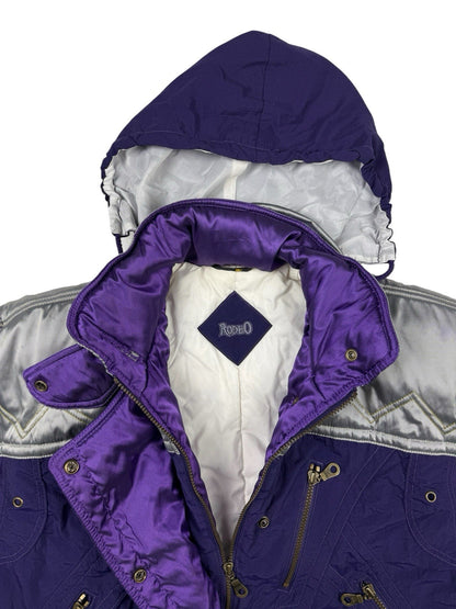 Retro Rodeo Purple Insulated Outdoor Y2K Zip Ski Jacket Women's Size 14