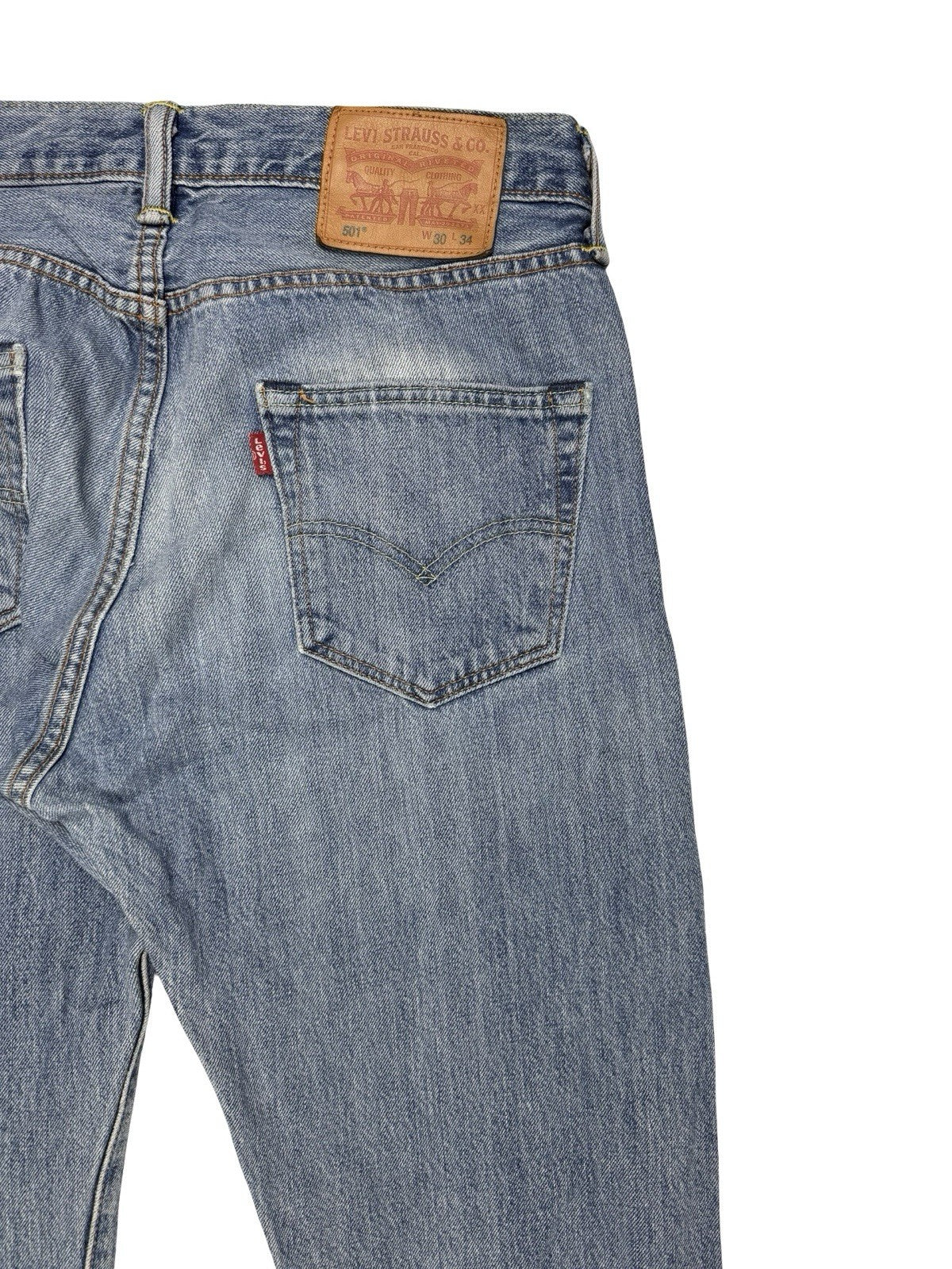 Levi's 501 Blue Straight Leg Denim Jeans 30W 34L