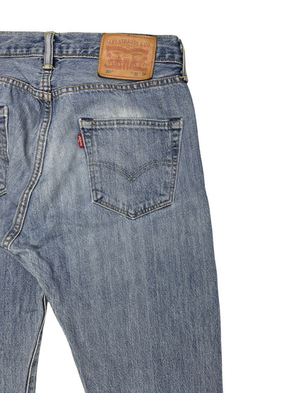 Levi's 501 Blue Straight Leg Denim Jeans 30W 34L