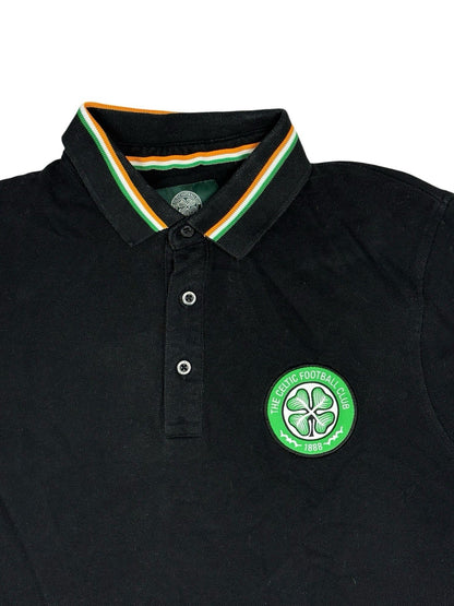 Celtic Football Club Black Cotton Polo Top Medium