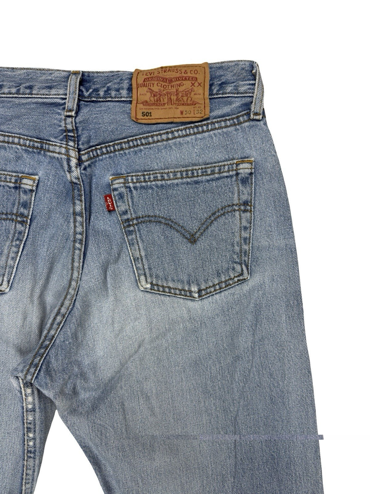Levi's 501 Retro Light Blue Straight Leg Denim Jeans 30W 32L