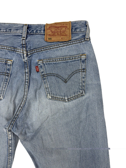 Levi's 501 Retro Light Blue Straight Leg Denim Jeans 30W 32L