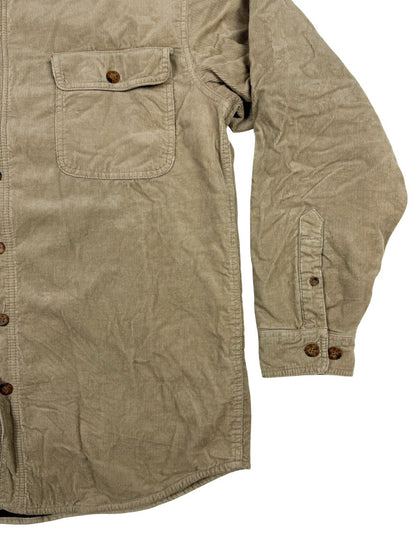 Lanesboro Beige Fleece Lined Corduroy Button Up Jacket Medium