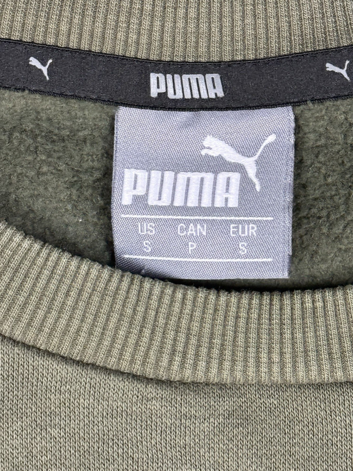 Puma Green Printed Crewneck Jumper Small