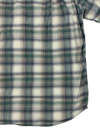 Carhartt Green Grey Plaid Short Sleeve Relaxed Fit Button Shirt Large Regular