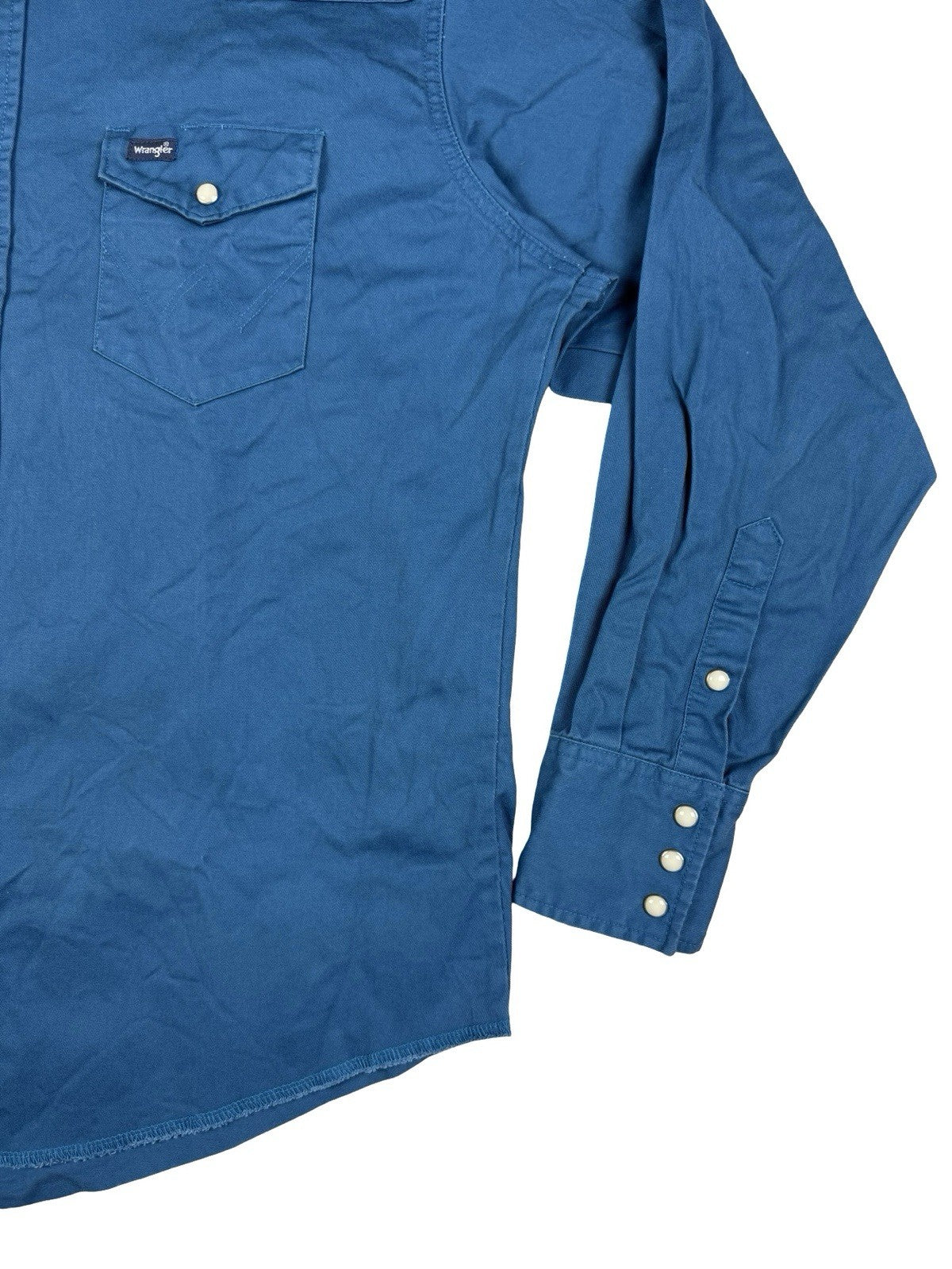 Wrangler Teal Blue Cowboy Cut Western Snap Twill Shirt XL