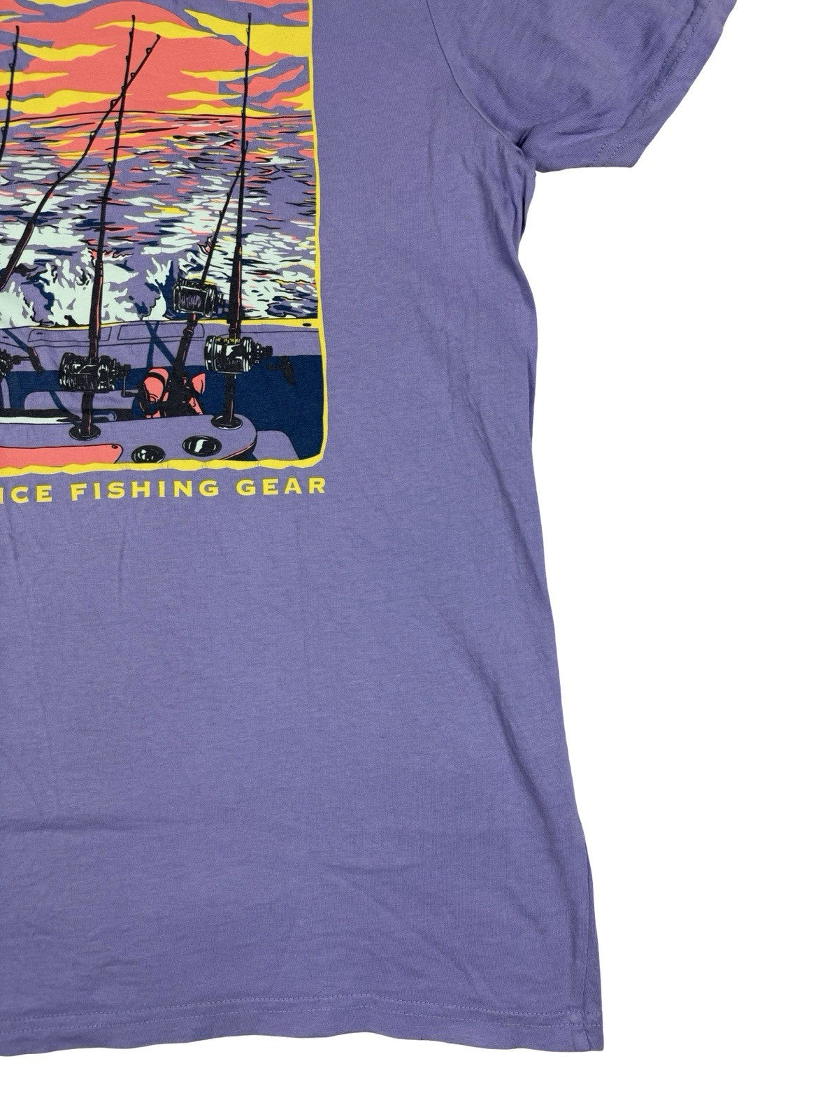 Columbia PFG Purple Fishing Print Cotton Top Large