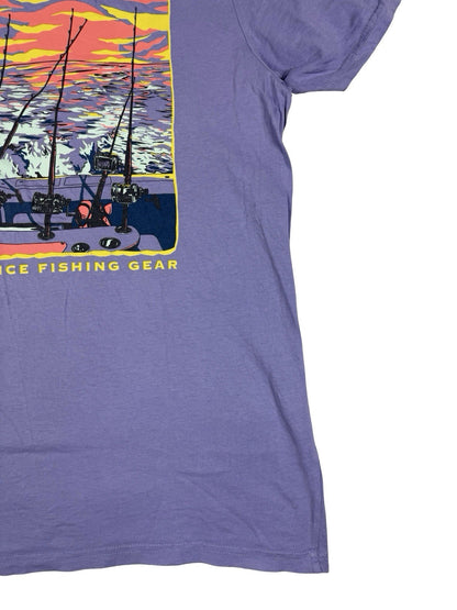 Columbia PFG Purple Fishing Print Cotton Top Large