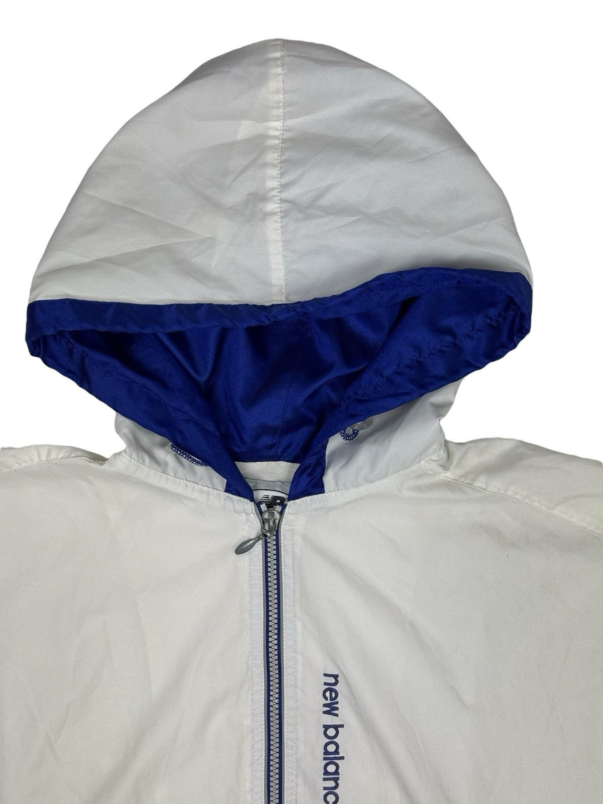 New Balance Retro White Zip Hoodie Track Jacket Large