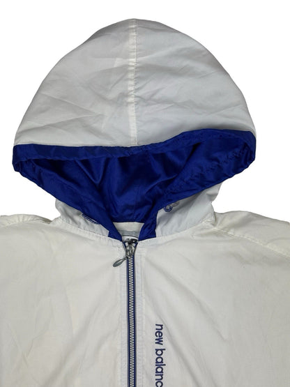 New Balance Retro White Zip Hoodie Track Jacket Large