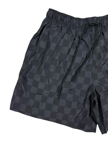 Nike Black Checker Pattern Nylon Sport Shorts XL