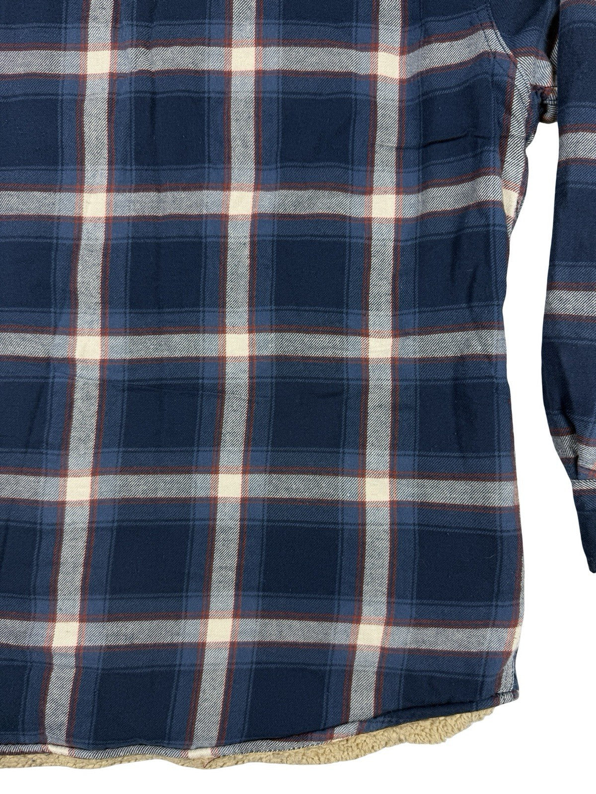 Wrangler Blue Plaid Fleece Lined Shirt Jacket Large