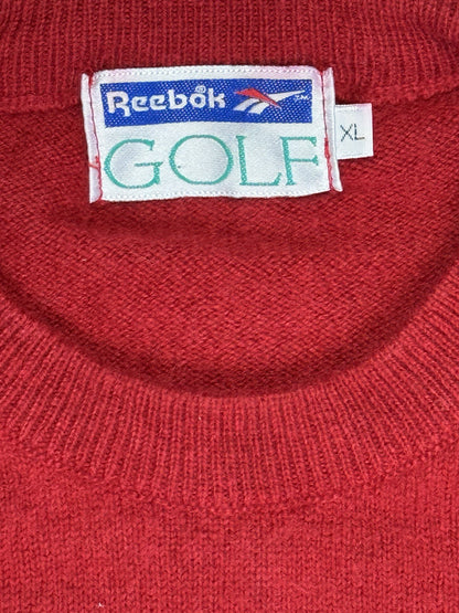 Reebok Red Retro Wool Golf Jumper XL