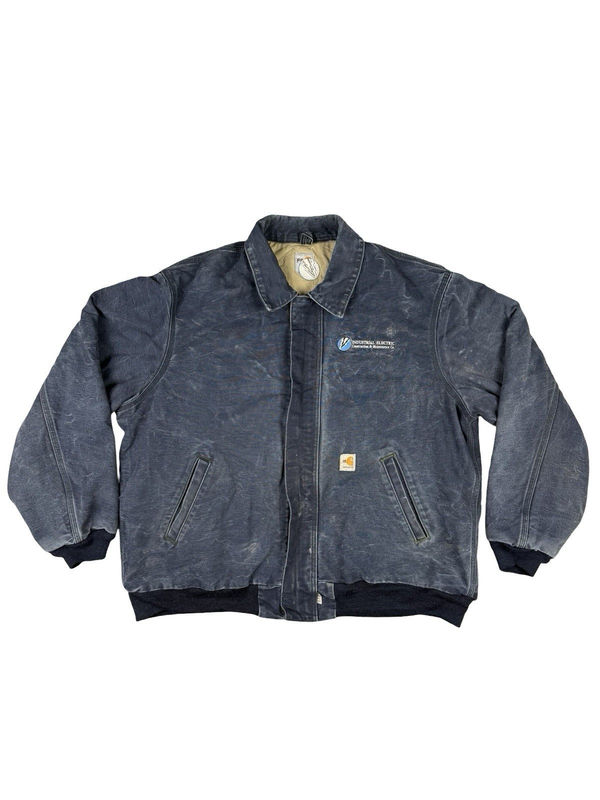 Carhartt Blue FR 101623 410 Workwear Insulated Jacket Distressed XL