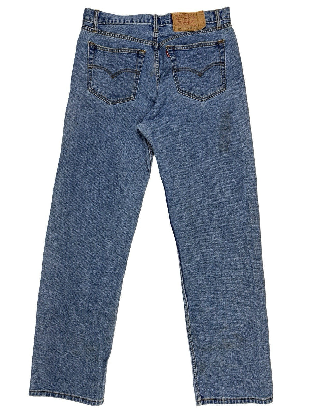 Levi's 501 Vintage Relaxed Fit Tapered Leg Blue Denim Jeans 34W 34L USA