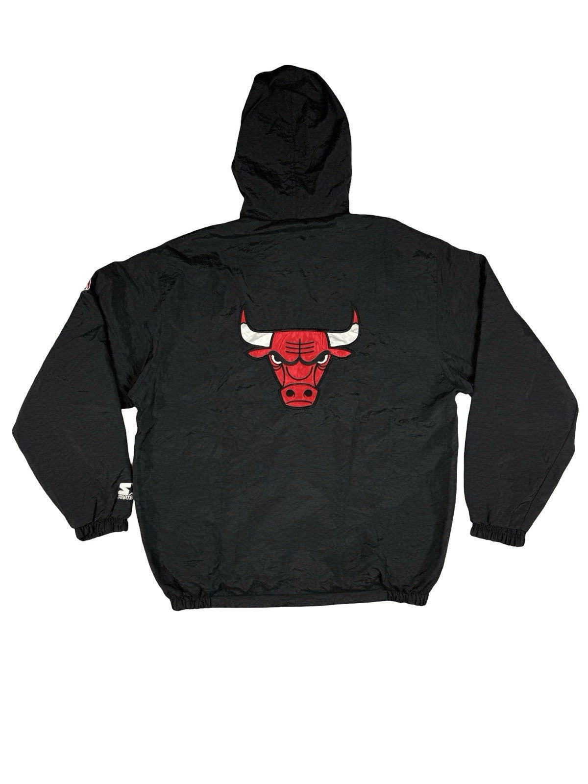 Starter Vintage 90s Black Chicago Bulls NBA Zip Windbreaker Track Jacket Medium