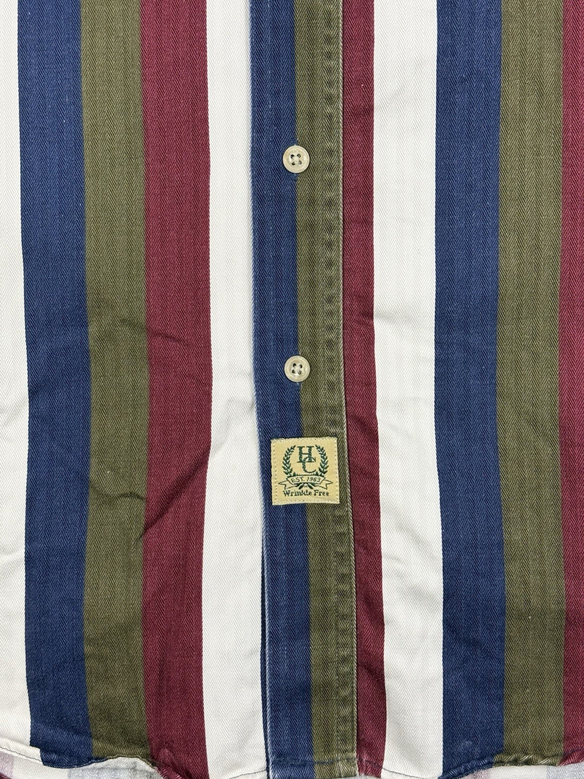Hunt Club Retro Multi Striped Cotton Shirt Large