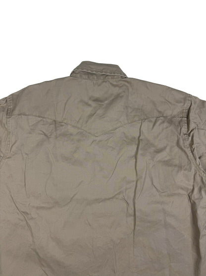 Wrangler Beige Pearl Snap Western Cowboy Shirt XL