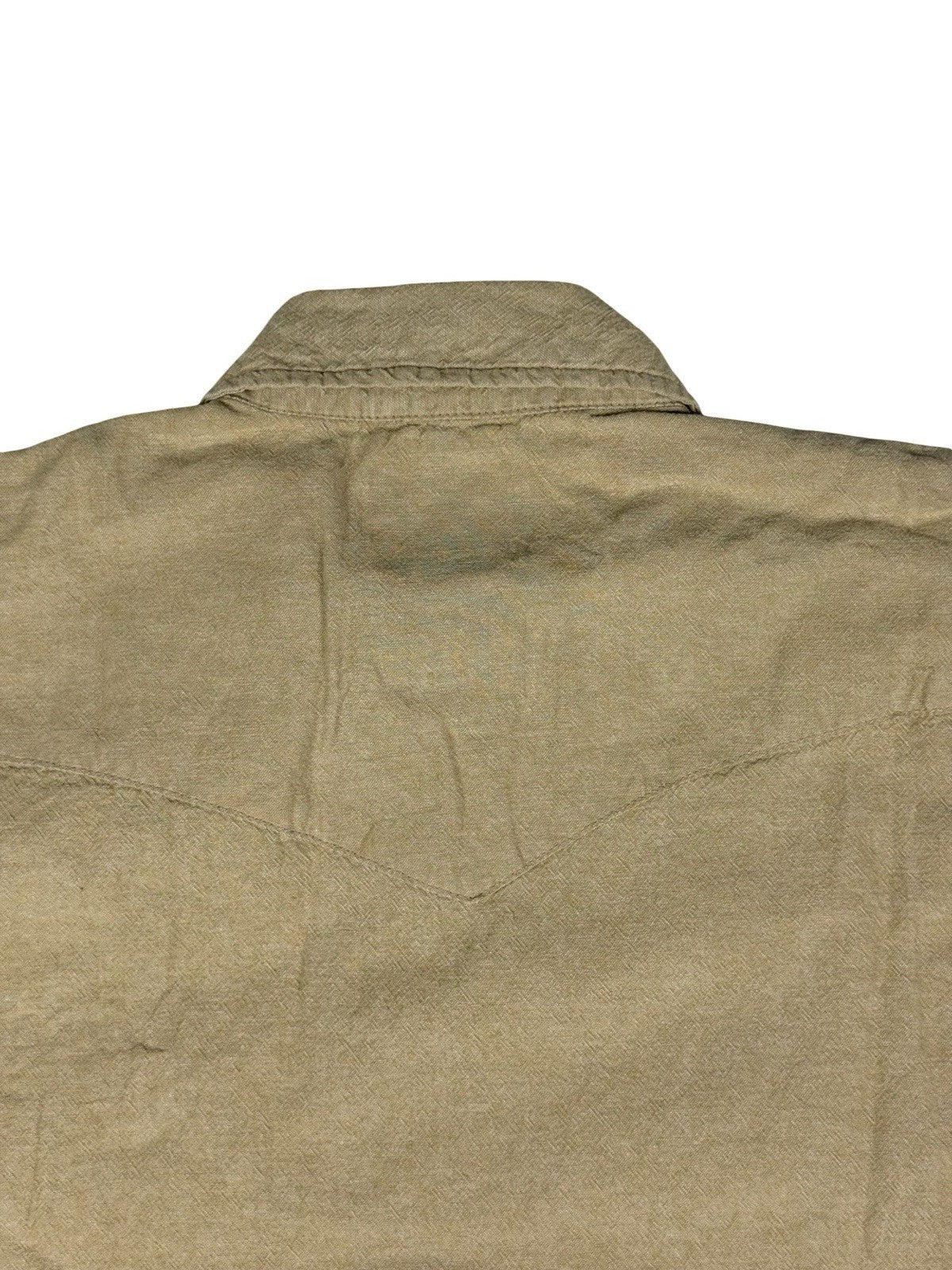 Wrangler Beige Pearl Snap Cowboy Cut Western Shirt Large