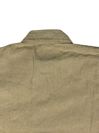 Wrangler Beige Pearl Snap Cowboy Cut Western Shirt Large