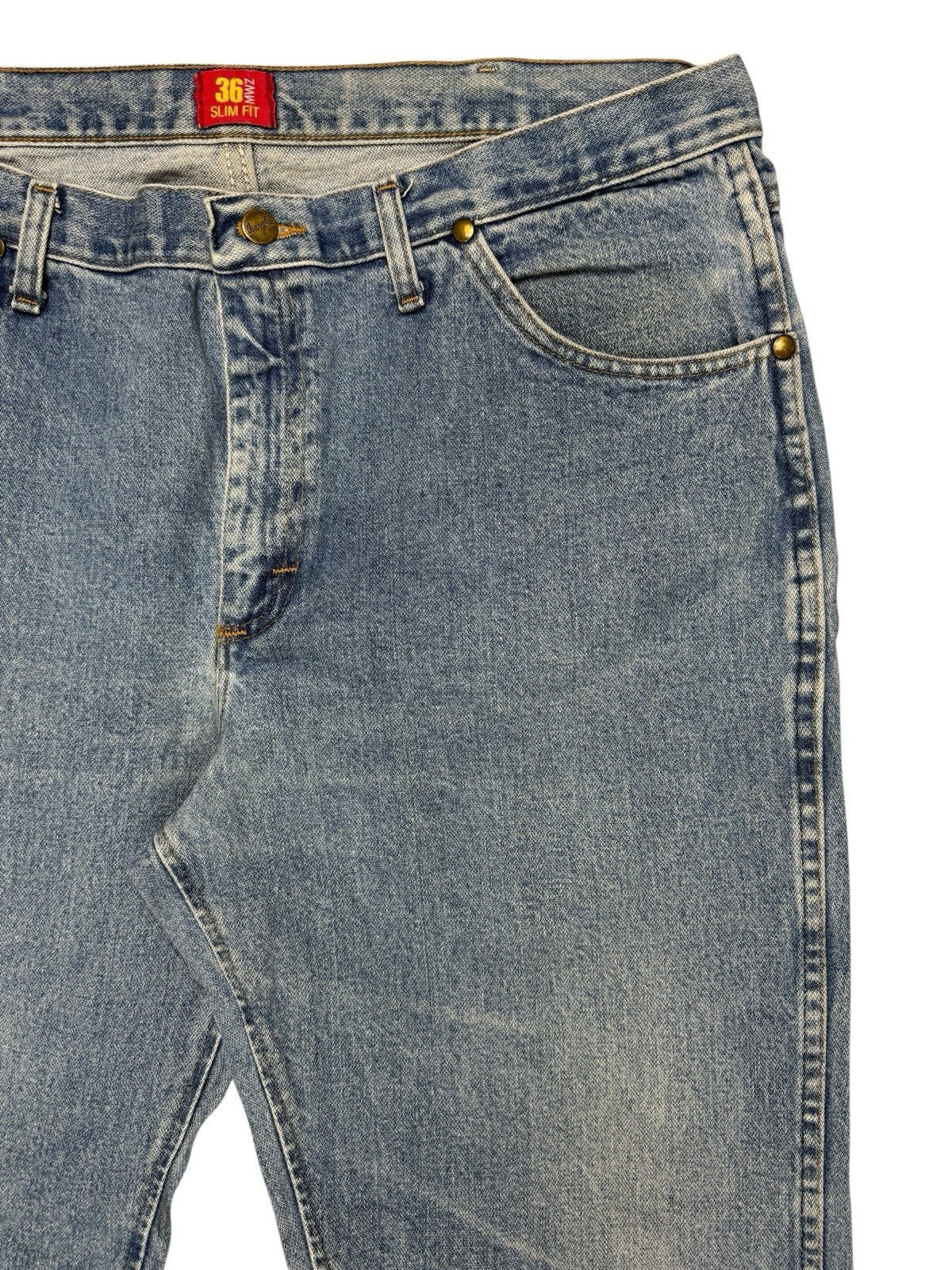 Wrangler 36MWZ Slim Fit Blue Denim Jeans 38W 30L