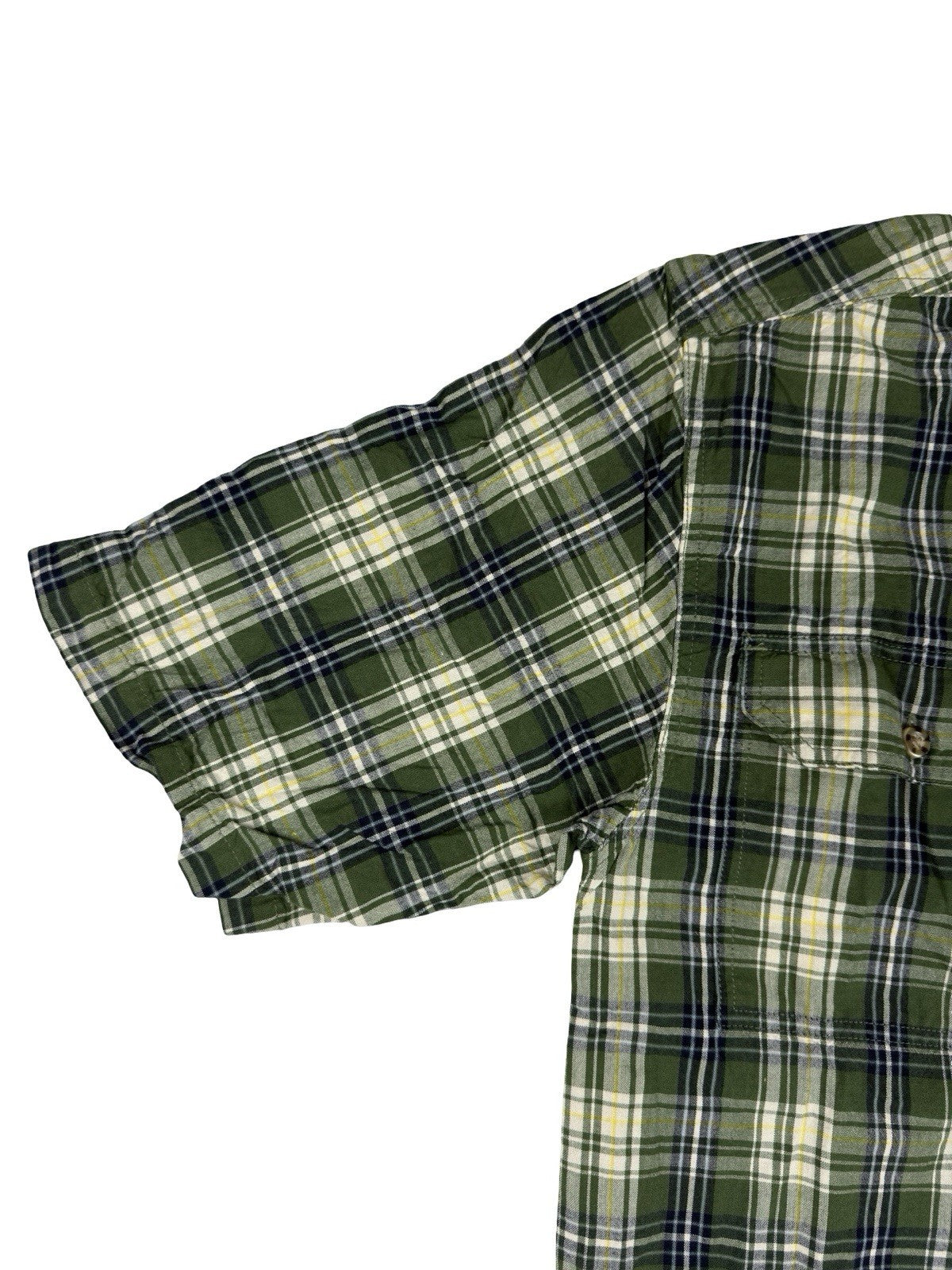 Carhartt Green Plaid Cotton Short Sleeve Flannel Shirt Small