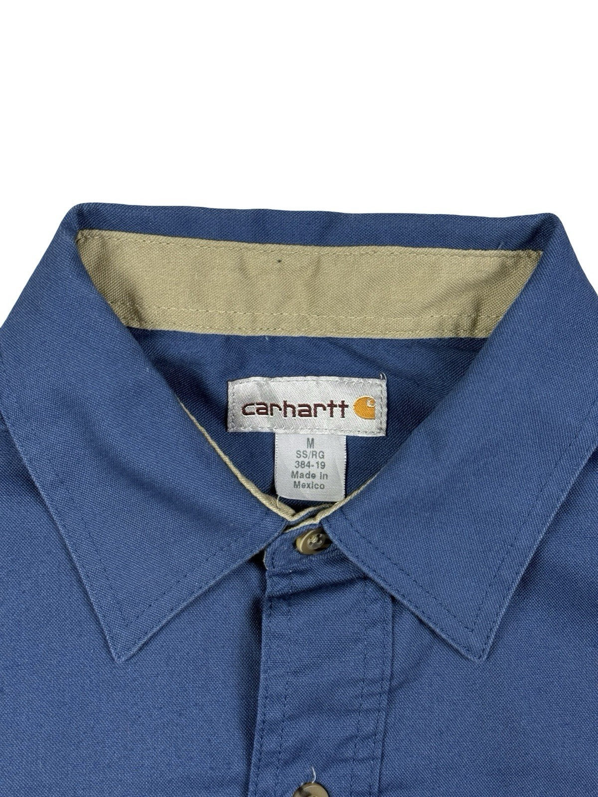 Carhartt Blue Short Sleeve Button Work Shirt Medium