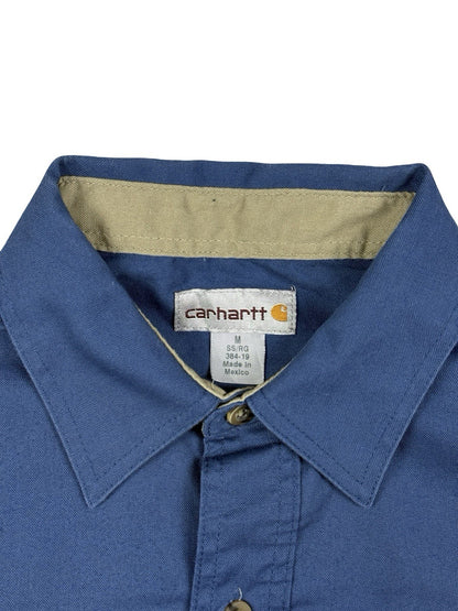 Carhartt Blue Short Sleeve Button Work Shirt Medium