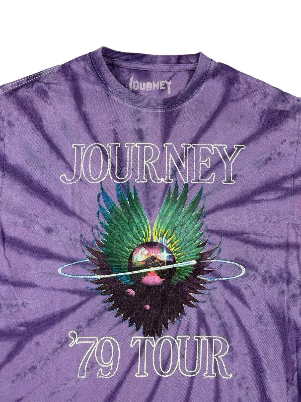 Journey Purple Tie Dye '79 Tour Music Band Top Medium