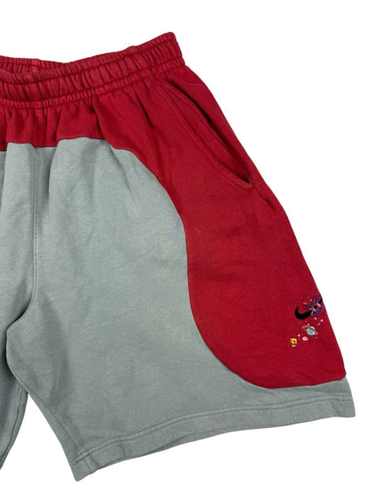 Nike Club Grey/Red Cotton Blend Galaxy Logo Sweat Shorts XL