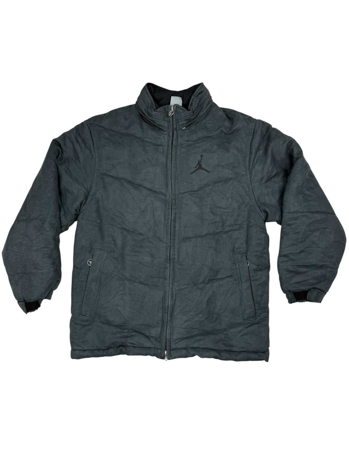 Nike Air Jordan Retro Grey Plaid Lined Puffer Jacket Small