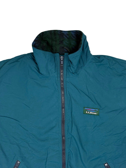 LL Bean Green Vintage Warm Up Zip Jacket Small