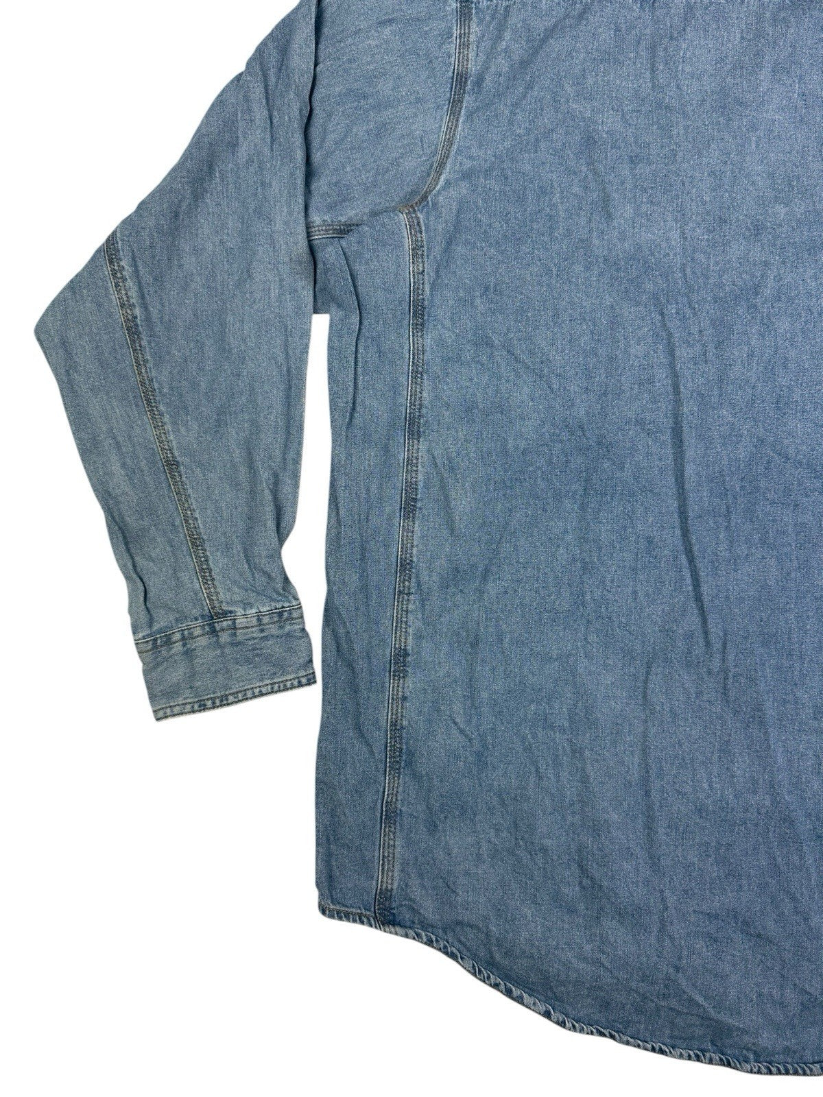 Wrangler Riggs Workwear Blue Cotton Denim Button Collar Shirt XL