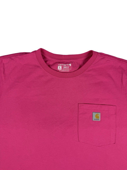 Carhartt Pink K87-W Pocket T-Shirt Loose Fit Women's XL (16-18)