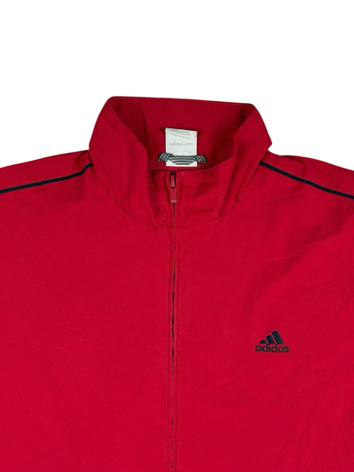 Adidas Vintage Red Zip Through Lined Track Jacket Size 18