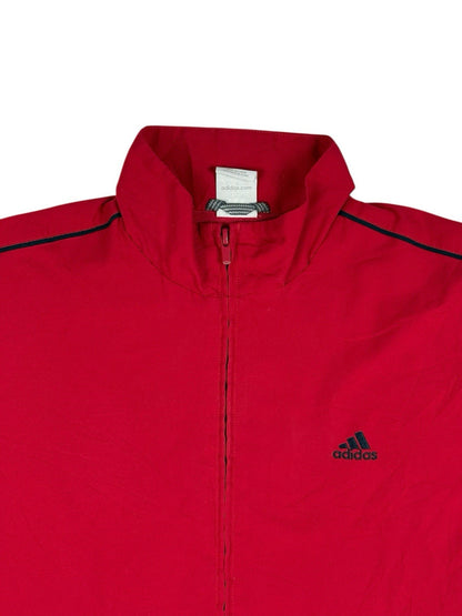 Adidas Vintage Red Zip Through Lined Track Jacket Size 18