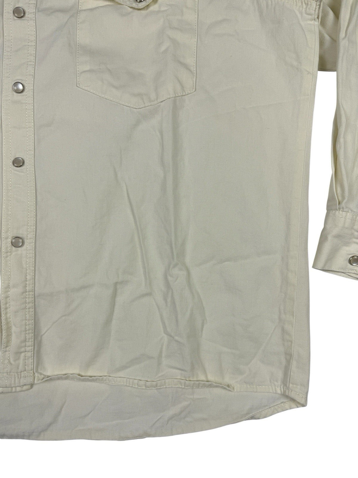 Lee Vintage 90s Off White Pearl Snap Shirt Large