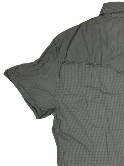 GUESS Green Embroidered One World Collared Shirt Large